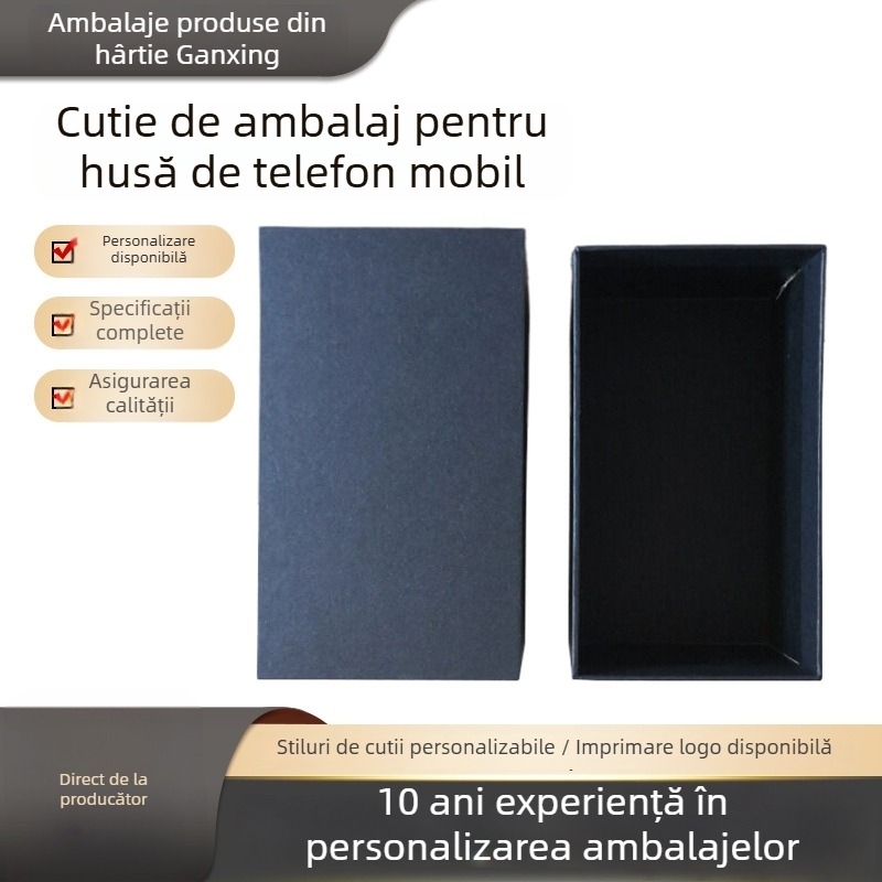 Cutie de ambalaj personalizabilă cu capac dublu pentru accesorii pentru telefoane mobile, imprimare UV a logo-ului