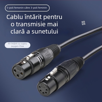 Cablu DMX512 XLR pentru iluminat de scenă, adaptor 3 pini la 5 pini / 3 pini la 5 pini, conductor din cupru, contacte placate cu nichel, RoHS
