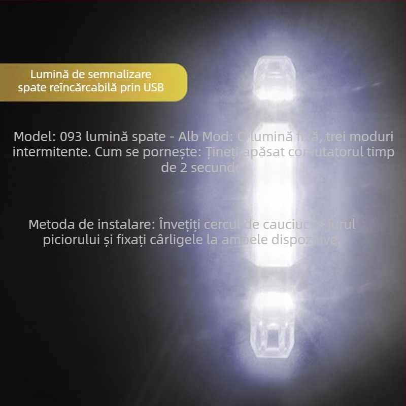 Licheng lumină USB reîncărcabilă pentru bicicletă, față și spate, cu laser pentru biciclete de munte