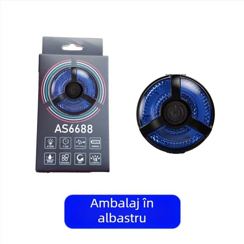 Lumină spate pentru bicicletă, încărcare USB, luminozitate mare, pentru biciclete de munte – lumină de avertizare/frână, montaj cu curea, baterie 300mAh