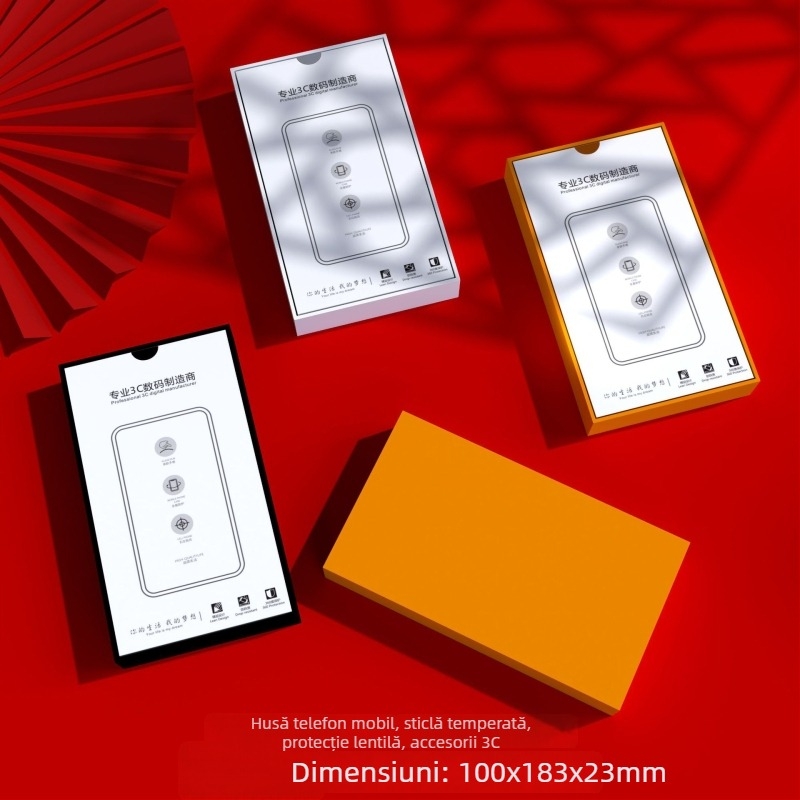 Cutie de ambalaj cu tavă fixă pentru huse 3C ale telefoanelor, din carton/hârtie, imprimare siglă, 1200 greutate hârtie