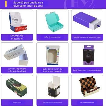 Cutie de ambalare pentru folie de protecție a telefonului - imprimare offset, carton alb, 350 gsm, cutie tip avion, Blue Dot marcă