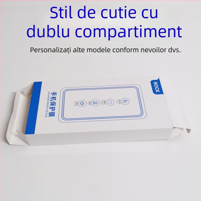 Cutie de ambalare pentru folie de protecție a telefonului - imprimare offset, carton alb, 350 gsm, cutie tip avion, Blue Dot marcă