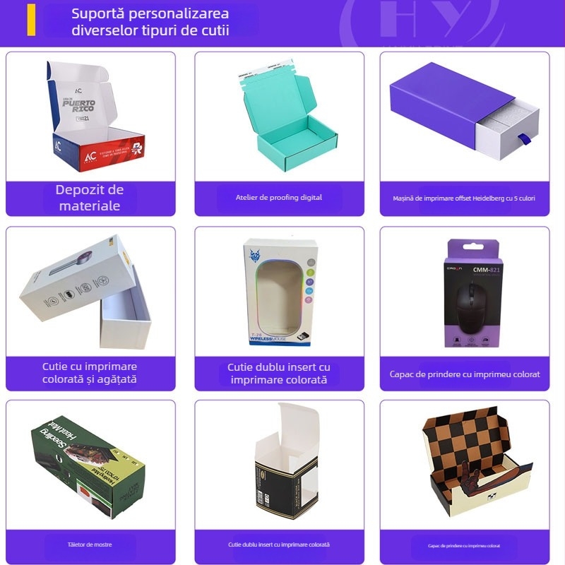 Cutie de ambalare pentru folie de protecție a telefonului - imprimare offset, carton alb, 350 gsm, cutie tip avion, Blue Dot marcă