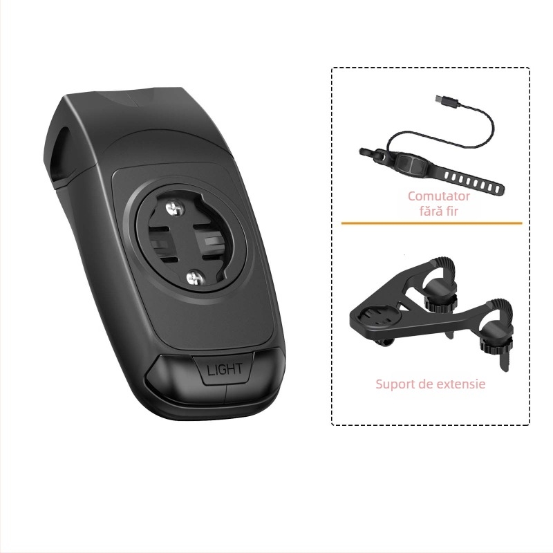 Suport pentru lumină de bicicletă și montură GPS pentru calculator, cu claxon, compatibil Garmin Forerunner, bază Blackbird HTS-EC-A