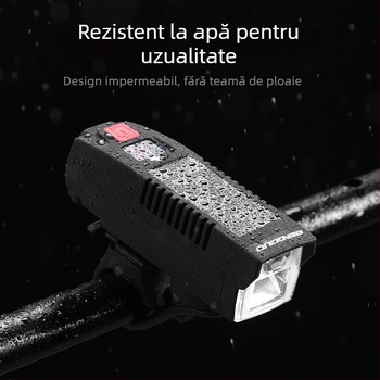 Far frontal pentru bicicletă, alimentare solară și încărcare USB