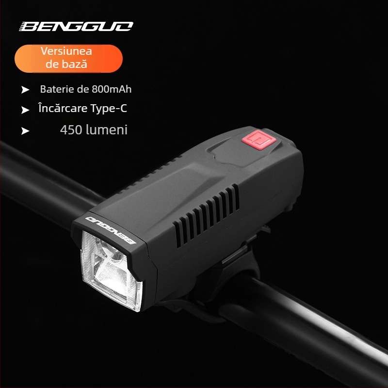 Far frontal pentru bicicletă, alimentare solară și încărcare USB