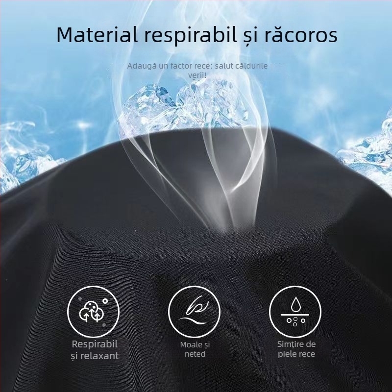 Pantaloni unisex cu protecție tripla, uscare rapidă, drapaj ice-silk, talie înaltă, croială dreaptă