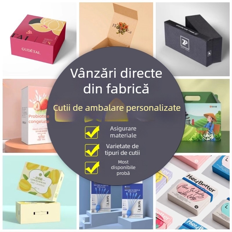 Cutie personalizată din carton pentru ambalaje, carton de 250 gsm, procesare personalizată și imprimare a logo-ului