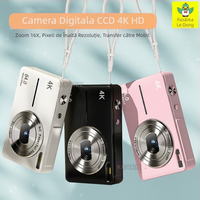 Cameră digitală CCD compactă, senzor 1/2.5 inch, 64MP, zoom optic 18x, rezoluție 3072x2040