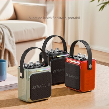 Landscape difuzor karaoke portabil T80, cu microfon, Bluetooth, USB și card de memorie, bas puternic