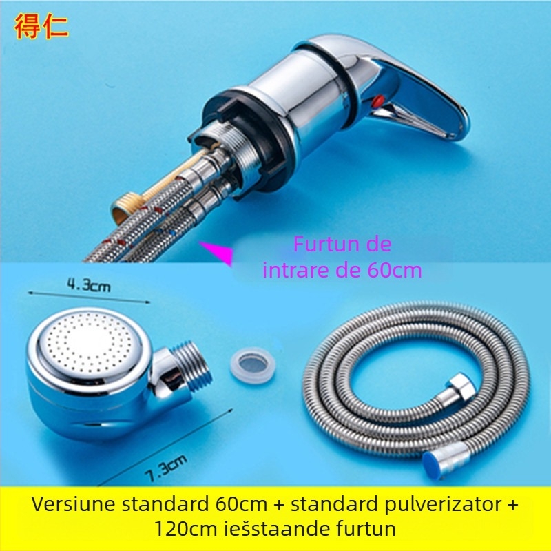 Duza de apă pentru patul de șampon – model DR, brand Deren, robinet de amestec cald/rece, presiune de lucru 1