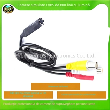 Mini cameră infraroșu pentru supraveghere — rezoluție 1000 linii; obiectiv 3.6 mm; iluminare minimă 0.01 lux; distanță IR 2 m; alimentare DC12V