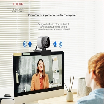 Webcam USB cu microfon încorporat, 1080p, 30fps, USB 3.0/2.0, fără driver