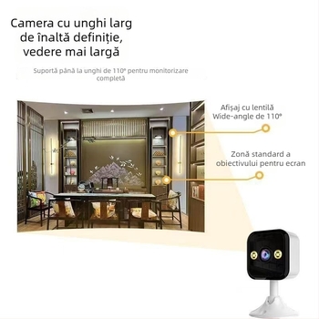 Cameră IP de interior pentru supraveghere, 1080P, obiectiv 3,6°, intercom bidirecțional, WiFi wireless, vedere pe timp de noapte la 15 m