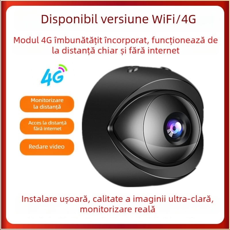 Cameră de supraveghere wireless 4G cu Wi-Fi, monitorizare de la distanță, interior/exterior, claritate 1440p