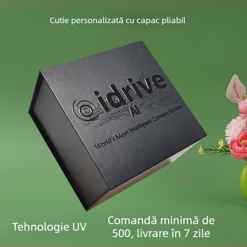 Cutie de ambalaj personalizabilă cu capac magnetic, în formă de carte, pentru produse cosmetice și digitale, cutie UV cadou, carton 1200 g
