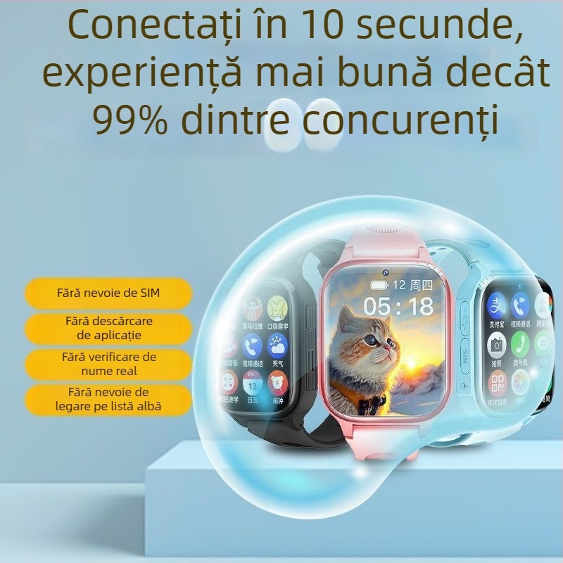 Ceas inteligent pentru copii AT5 — corp din silicon, fără ecran tactil, pentru copii; funcția de comunicare nu este suportată.