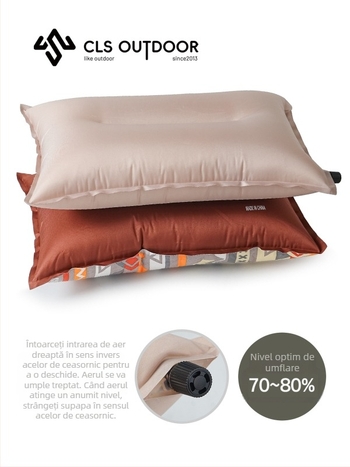 CLS pernă gonflabilă pentru călătorii și camping, pompă manuală, pentru 1 persoană, 243 g, materiale: piele, PU și spumă cu înaltă reziliență