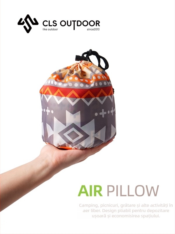 CLS pernă gonflabilă pentru călătorii și camping, pompă manuală, pentru 1 persoană, 243 g, materiale: piele, PU și spumă cu înaltă reziliență