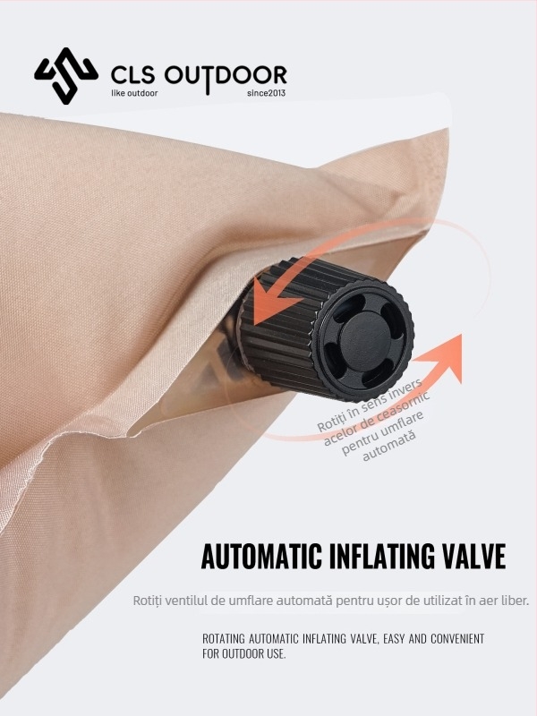 CLS pernă gonflabilă pentru călătorii și camping, pompă manuală, pentru 1 persoană, 243 g, materiale: piele, PU și spumă cu înaltă reziliență