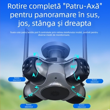 Cameră inteligentă de supraveghere pentru exterior, 4MP, lentilă de 4 mm, vedere pe timp de noapte, Wi-Fi, stocare în cloud