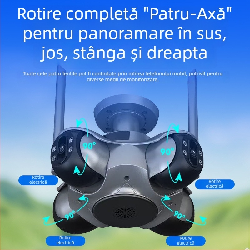 Cameră inteligentă de supraveghere pentru exterior, 4MP, lentilă de 4 mm, vedere pe timp de noapte, Wi-Fi, stocare în cloud