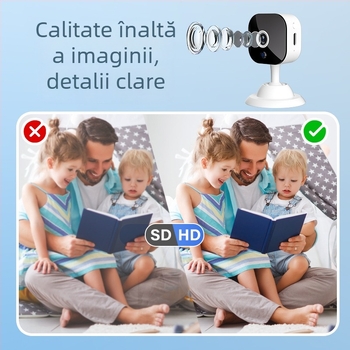 Mini cameră de supraveghere wireless WiFi, model K-5, stocare pe card TF, senzor de până la 1 MP