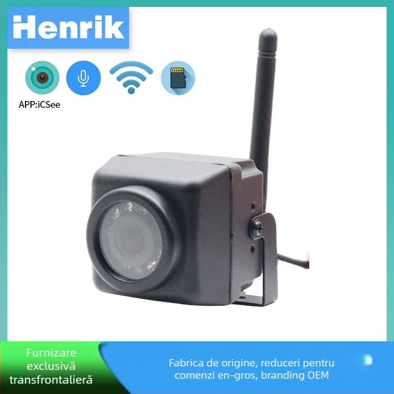 Camera mini WiFi pentru exterior, monitorizare cu vedere de noapte 940 nm, carcasă metalică, rezistentă la apă și alimentare 12V