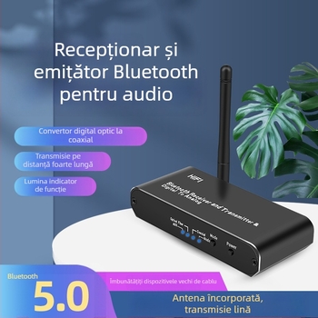 Convertor audio și receptor-transmițător Bluetooth DLS D09, Bluetooth 5.0, rază de 50 m, pentru conversie audio