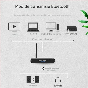Convertor audio și receptor-transmițător Bluetooth DLS D09, Bluetooth 5.0, rază de 50 m, pentru conversie audio