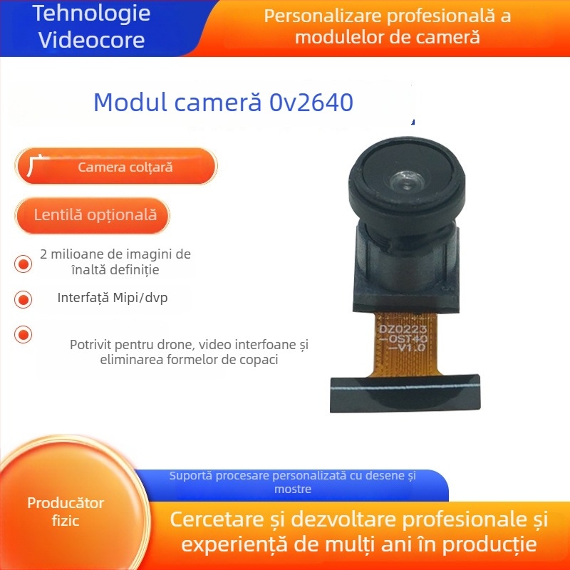 Modul de cameră unghi larg OV2640, senzor 2MP, 1280x720, 60fps, TYPE-C, focalizare manuală