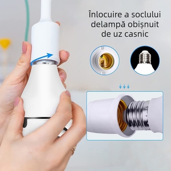 A6 Cameră bulb cu WiFi, Viziune de noapte, Înregistrare HD, Stocare TF Card, Bază E27