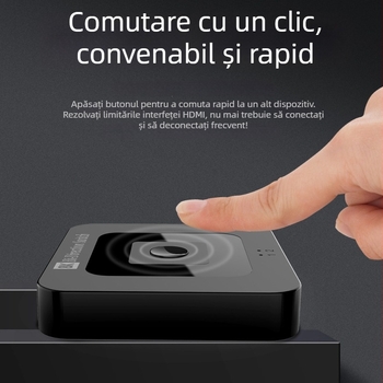 Xin Ju Feng xjf-01Q8K comutator HDMI 2 intrări 1 ieșire, 8K60Hz, plug‑and‑play, pentru TV/PC