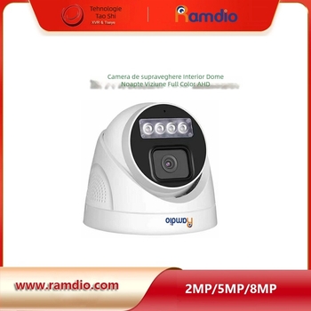 Cameră de supraveghere tip dom, 4 în 1 CVI/TVI/AHD, infrarosu, interior, DC12V, obiectiv fix, distanță IR 30–50 m