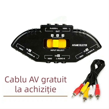 Ximi Technology comutator AV — 3 intrări în 1 ieșire, comutator/distribuitor audio-video, fără trezire de la distanță