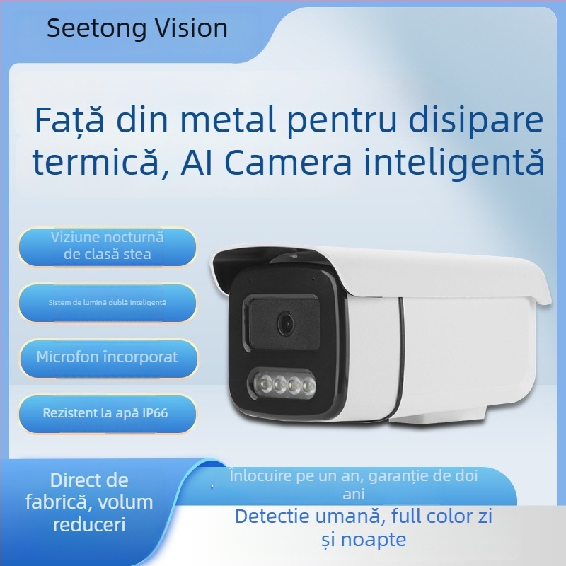 Camere IP exterioare 5MP cu PoE, vedere pe timp de noapte, IR 30–50 m, obiectiv 4–6 mm