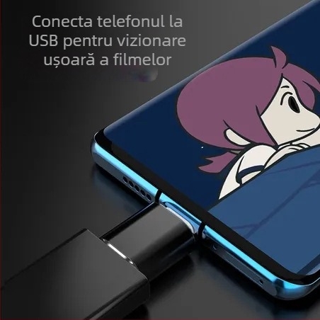 Adaptor OTG Type-C la USB 3.0, cititor de carduri, LED și încărcător auto