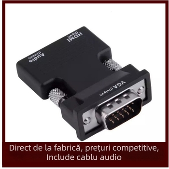 Adaptor HDMI către VGA cu cablu audio, 1080P, Model YK-Z011