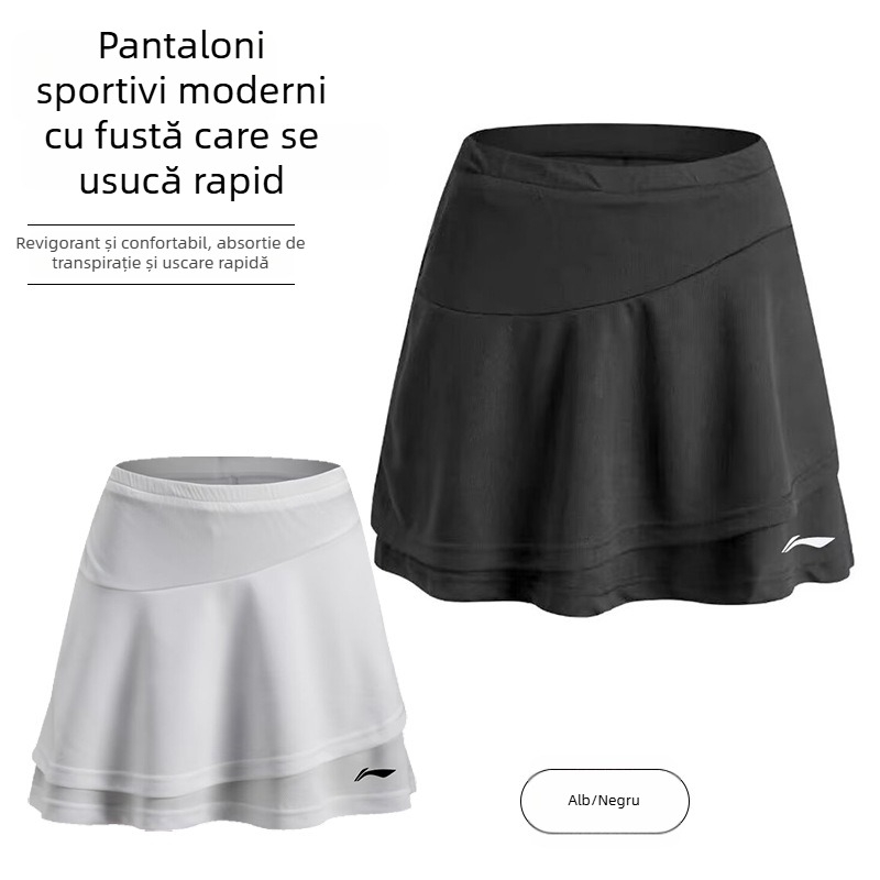 Skort sportiv – Uscare rapidă, Respirabil, Fără transparență, Unisex, Talie medie