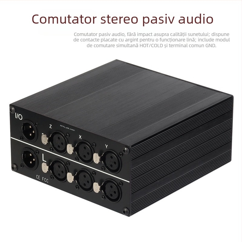 Pxsw comutator XLR audio cu interfață balansată, 3 intrări 1 ieșire / 1 intrare 3 ieșiri, model Xlr_301