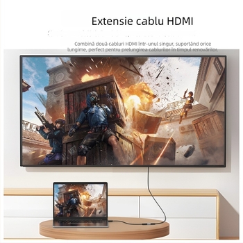 Cablu de prelungire HDMI femelă–femelă, HDMI 2.1, 8K60, 2 cm, pentru proiector, cameră, TV și monitor de calculator