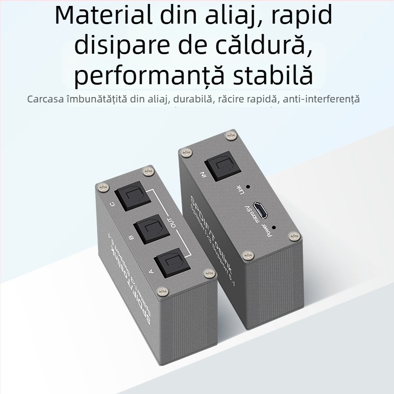 FS-T-115 Divizor audio optic digital TOSLINK 1 intrare 3 ieșiri (Dolby Digital, DTS 5.1)