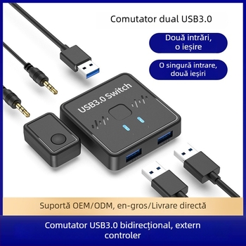 Jian Kunlong Sw301 comutator USB 3.0 pentru imprimantă, tastatură și mouse – 2 intrări la 1 ieșire sau 1 intrare la 2 ieșiri, Windows 7 compatibil