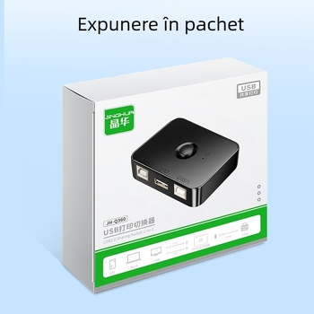 Jinghua USB comutator imprimantă Q360 — partajare imprimantă pe 2 porturi pentru două calculatoare