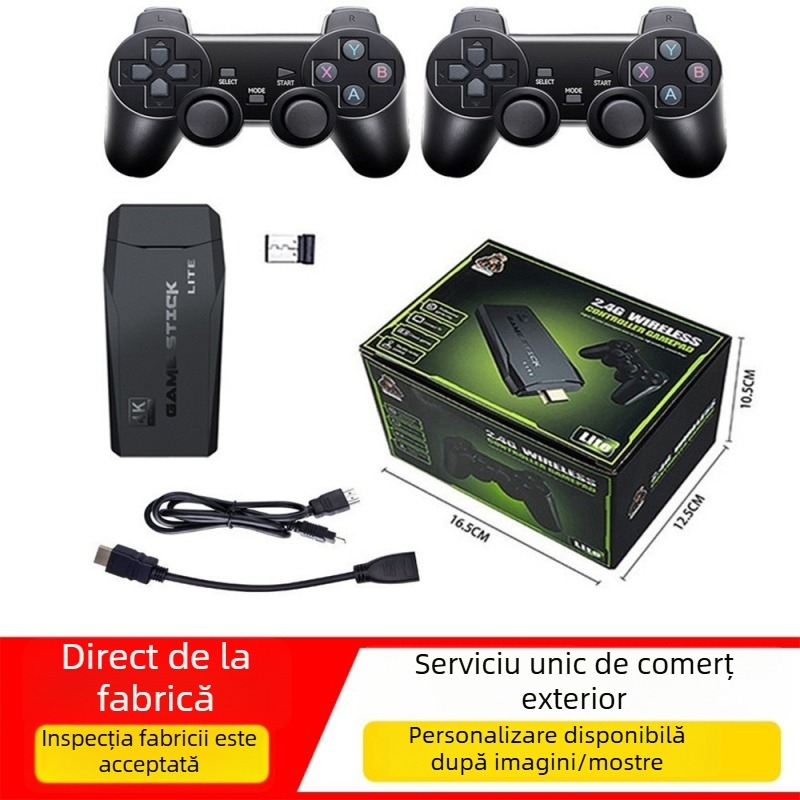 Consolă de jocuri pentru casă M8, cu controler fără fir 2.4G, conectare la TV prin HDMI, arcade PS1, 20.000 de jocuri încorporate