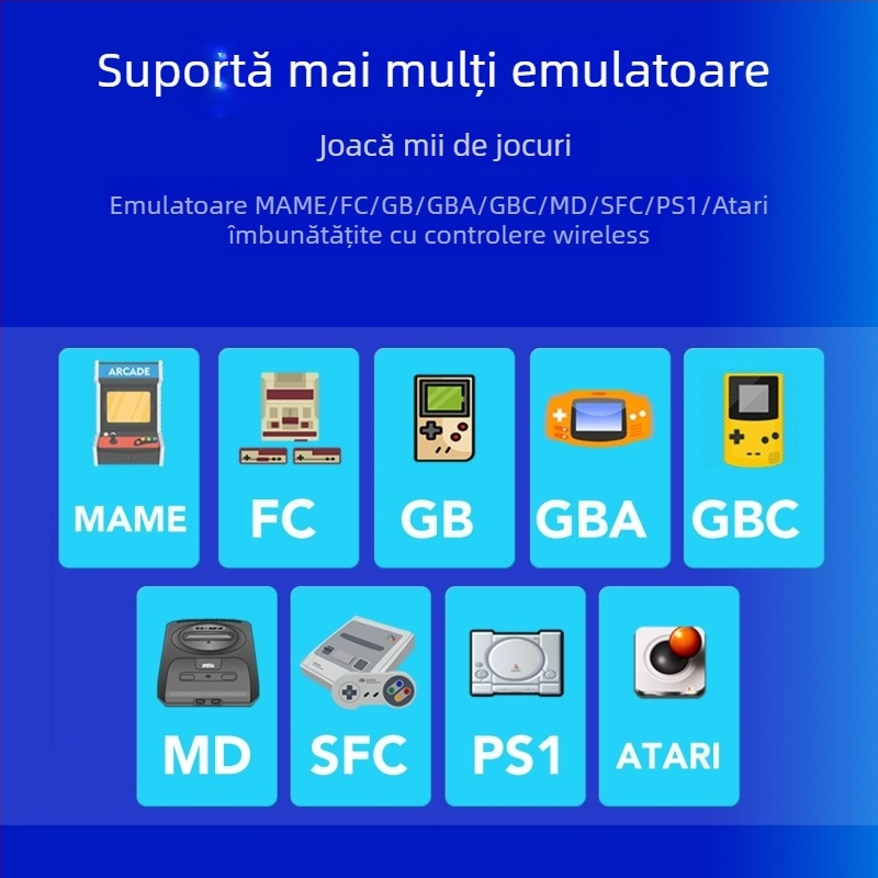Consolă de jocuri M8 — Consolă arcade nostalgică pentru TV, cu controlere wireless dual