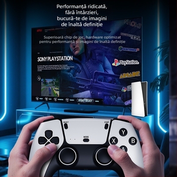 Consolă de jocuri cu joystick, 64GB memorie, interfață HDMI, pentru doi jucători, emulator 50 în 1, stil nostalgic