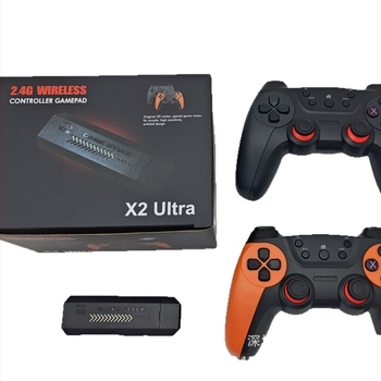 Consolă de jocuri video retro X2ultra cu controler wireless reîncărcabil, compatibilă cu PSP jocuri, God of War și GTA