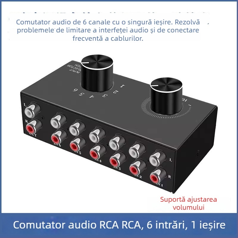 Oxygen News Szhy-link 9095 Comutator RCA Audio, 6-in-1 / 8-in-1-Out, Hi-Fi Lossless, Convertor audio stereo